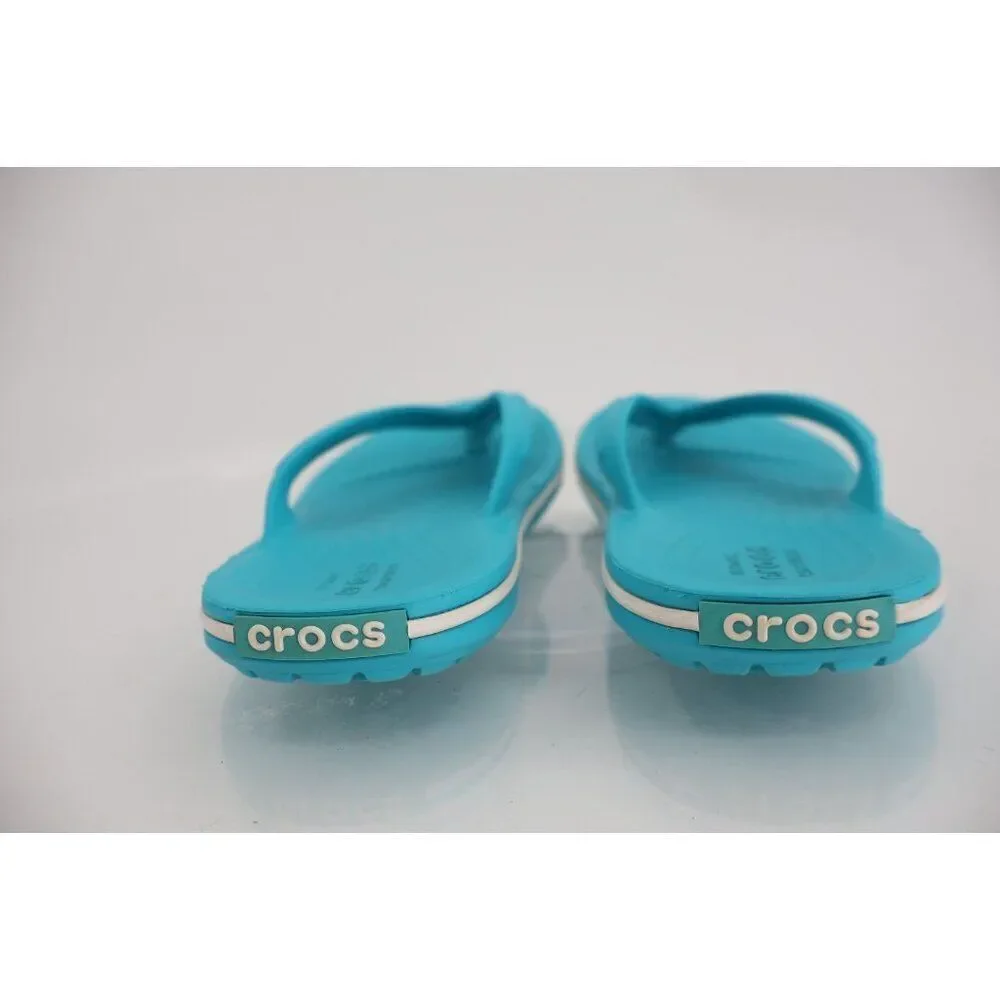 Crocs Crocband Girls Junior Size 1 Flip Flop Sandals Blue Lightweight Comfy